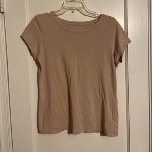 Tahari Women's Short Sleeve Top in Tan Size Large